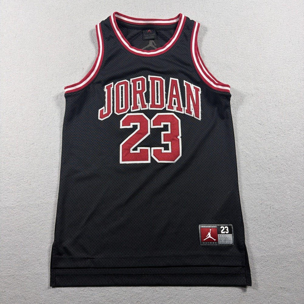 Michael Jordan Jersey Youth Medium Black NBA Basketball 23 Nike Mesh Jumpman